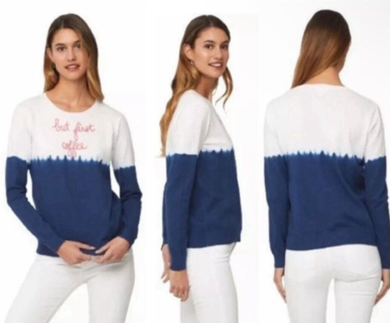 Beach Lunch Lounge Penny Sweater Navy Dip Dye Women’s Size X-Large Xl Nwts New